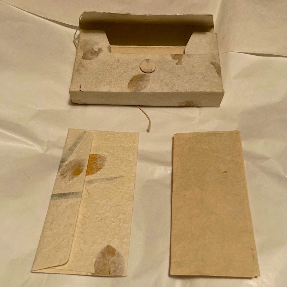 Handmade Stationery Leaves Nepal NWOT
